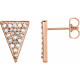 Triangle Earrings Mounting in 14 Karat Rose Gold for Round Stone, 2.4 grams
