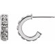 Bezel Set Hoop Earrings Mounting in Platinum for Round Stone, 1.81 grams