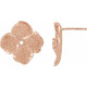 Accented Floral Earrings Mounting in 14 Karat Rose Gold for Round Stone, 3.27 grams