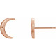 Crescent Earrings Mounting in 14 Karat Rose Gold for Round Stone, 0.46 grams