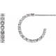 Bezel Set Hoop Earrings Mounting in Platinum for Round Stone, 0.92 grams