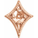 Geometric Earrings Mounting in 14 Karat Rose Gold for Round Stone, 0.6 grams