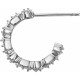 Accented Hoop Earrings Mounting in Platinum for Round Stone, 1.52 grams