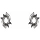 Accented Earrings Mounting in 10 Karat White Gold for Oval Stone, 0.78 grams