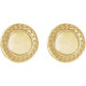 Halo Style Earrings Mounting in 14 Karat Yellow Gold for Round Stone, 1.11 grams