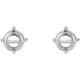 Round 4 Prong Accented Stud Earrings Mounting in Platinum for Round Stone, 1.32 grams