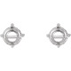 Round 4 Prong Accented Stud Earrings Mounting in 18 Karat White Gold for Round Stone, 1.03 grams