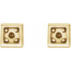 Accented Earrings Mounting in 14 Karat Yellow Gold for Round Stone, 0.65 grams