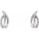 Freeform J Hoop Earrings Mounting in Platinum for Round Stone, 1.66 grams