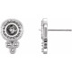 Granulated Pearl Earrings Mounting in Platinum for Pearl Stone, 2.81 grams