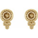 Granulated Pearl Earrings Mounting in 14 Karat Yellow Gold for Pearl Stone, 1.82 grams