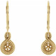 Beaded Pearl Lever Back Earrings Mounting in 14 Karat Yellow Gold for Pearl Stone, 1.01 grams