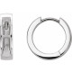 Channel Set Hoop Earrings Mounting in Sterling Silver for Square Stone, 1.43 grams