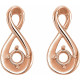 Infinity Inspired Earrings Mounting in 14 Karat Rose Gold for Round Stone, 0.52 grams