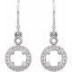 Halo Style Earrings Mounting in 14 Karat White Gold for Round Stone, 1.22 grams