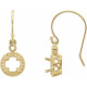 Halo Style Earrings Mounting in 14 Karat Yellow Gold for Round Stone, 1.25 grams
