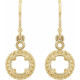 Halo Style Earrings Mounting in 14 Karat Yellow Gold for Round Stone, 1.25 grams