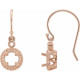 Halo Style Earrings Mounting in 14 Karat Rose Gold for Round Stone, 1.25 grams