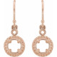 Halo Style Earrings Mounting in 14 Karat Rose Gold for Round Stone, 1.25 grams