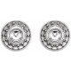 Round Bezel Set Halo Style Earrings Mounting in 14 Karat White Gold for Round Stone, 1.7 grams