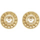 Round Bezel Set Halo Style Earrings Mounting in 14 Karat Yellow Gold for Round Stone, 1.75 grams