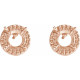 Round 4 Prong Halo Style Earrings Mounting in 14 Karat Rose Gold for Round Stone, 0.76 grams