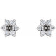 Round 7 Stone Cluster Earrings Mounting in 18 Karat White Gold for Round Stone, 0.37 grams