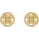 Halo Style Earrings Mounting in 14 Karat Yellow Gold for Round Stone, 0.79 grams