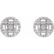 Halo Style Earrings Mounting in 14 Karat White Gold for Round Stone, 0.77 grams