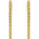 Inside Outside Hoop Earrings Mounting in 14 Karat Yellow Gold for Round Stone, 11.4 grams