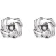 Knot Earrings Mounting in 14 Karat White Gold for Round Stone, 0.83 grams