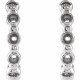 Accented Beaded Hoop Earrings Mounting in 14 Karat White Gold for Round Stone, 0.91 grams
