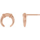 Accented Crescent Earrings Mounting in 14 Karat Rose Gold for Round Stone, 0.75 grams