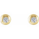 Round Bezel Set Stud Earrings Mounting in 14 Karat Yellow Gold for Round Stone, 0.93 grams