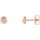 Round Bezel Set Stud Earrings Mounting in 14 Karat Rose Gold for Round Stone, 0.93 grams