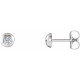 Round Bezel Set Stud Earrings Mounting in Platinum for Round Stone, 1.37 grams