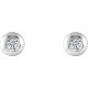 Round Bezel Set Stud Earrings Mounting in Platinum for Round Stone, 1.37 grams