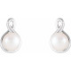 Pearl Earrings Mounting in Platinum for Pearl Stone, 2.23 grams