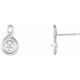 Pearl Earrings Mounting in 14 Karat White Gold for Pearl Stone, 0.61 grams