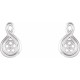 Pearl Earrings Mounting in 14 Karat White Gold for Pearl Stone, 0.61 grams