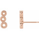 Three Stone Ear Climbers Mounting in 14 Karat Rose Gold for Round Stone, 0.78 grams