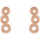 Three Stone Ear Climbers Mounting in 14 Karat Rose Gold for Round Stone, 0.78 grams