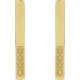 Accented Bar Earrings Mounting in 14 Karat Yellow Gold for Round Stone, 0.86 grams