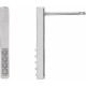 Accented Bar Earrings Mounting in 14 Karat White Gold for Round Stone, 0.84 grams