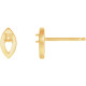 Accented Earrings Mounting in 14 Karat Yellow Gold for Round Stone, 0.33 grams