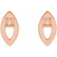 Accented Earrings Mounting in 14 Karat Rose Gold for Round Stone, 0.33 grams