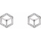 Round 3 Prong Halo Style Stud Earrings Mounting in 14 Karat White Gold for Round Stone, 0.96 grams