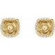 Round 4 Prong Accented Solstice Solitaire® Stud Earrings Mounting in 14 Karat Yellow Gold for Round Stone, 1.33 grams
