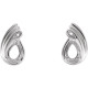 Accented Earrings Mounting in 14 Karat White Gold for Pear shape Stone, 1.06 grams