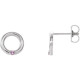 Family Circle Earrings Mounting in Platinum for Round Stone, 0.87 grams